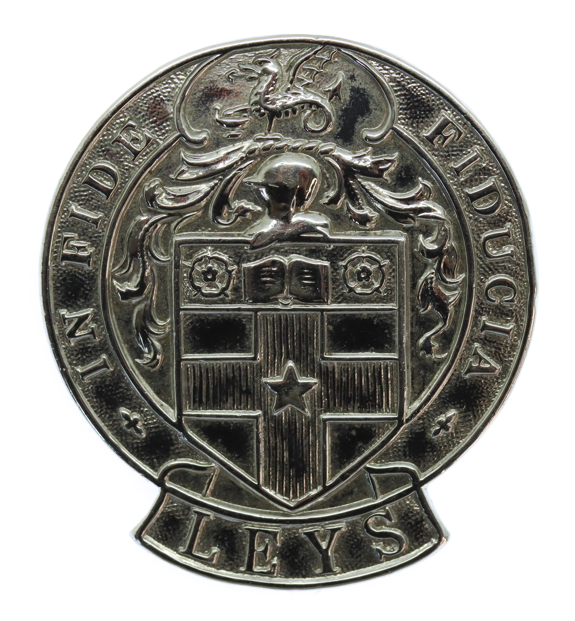 Leys School, Cambridge O.T.C. Chrome Cap Badge