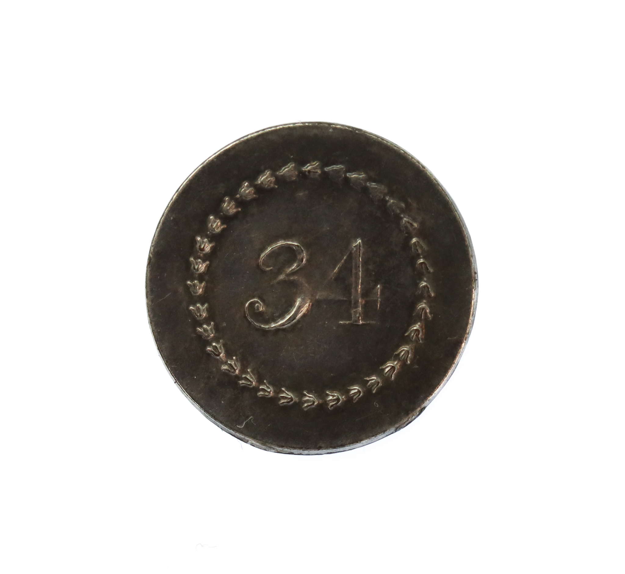 34th (Cumberland) Regiment of Foot Button c.1790-1797 (17mm)
