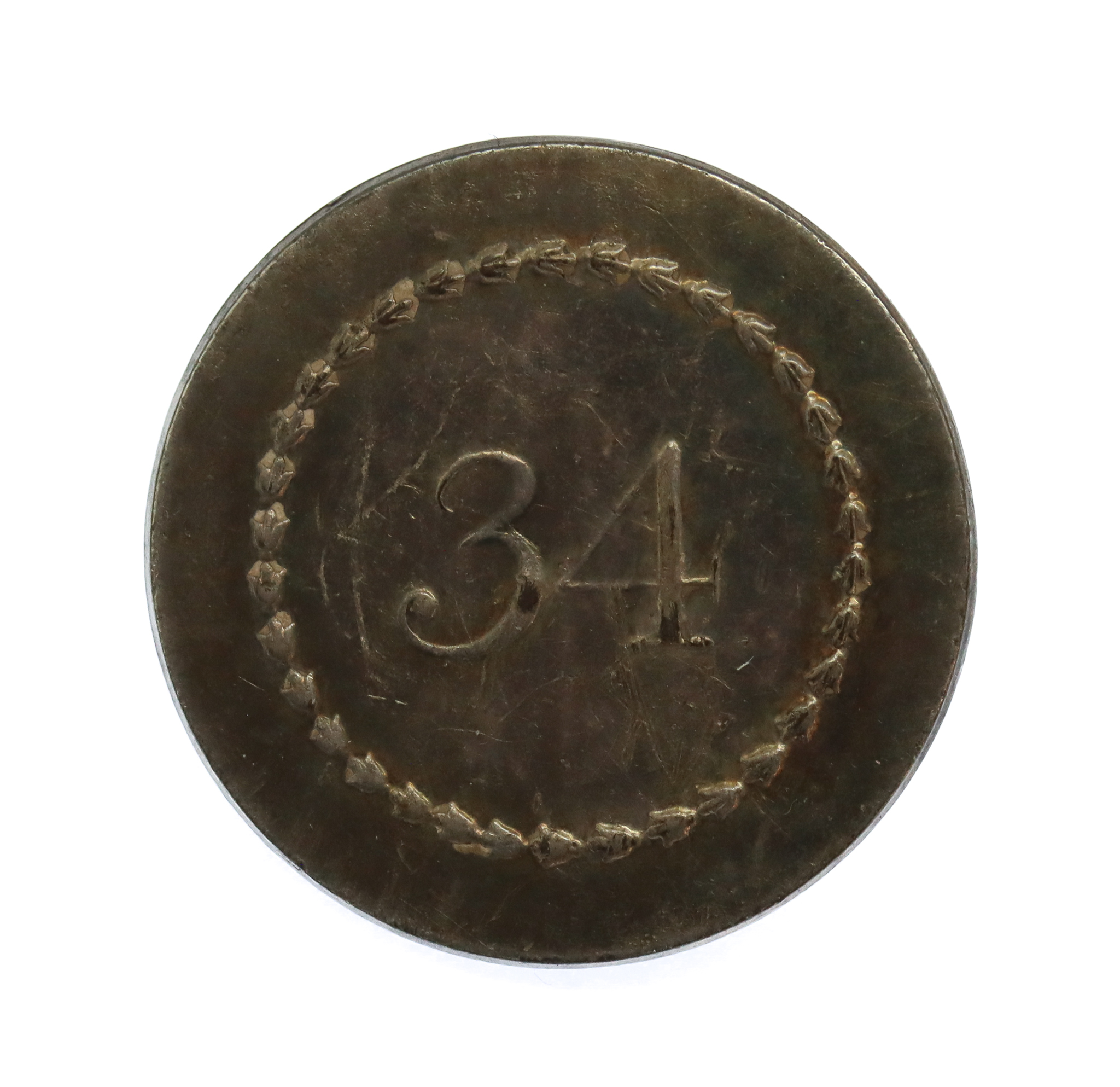 34th (Cumberland) Regiment of Foot Button c.1790-1797 (25mm)