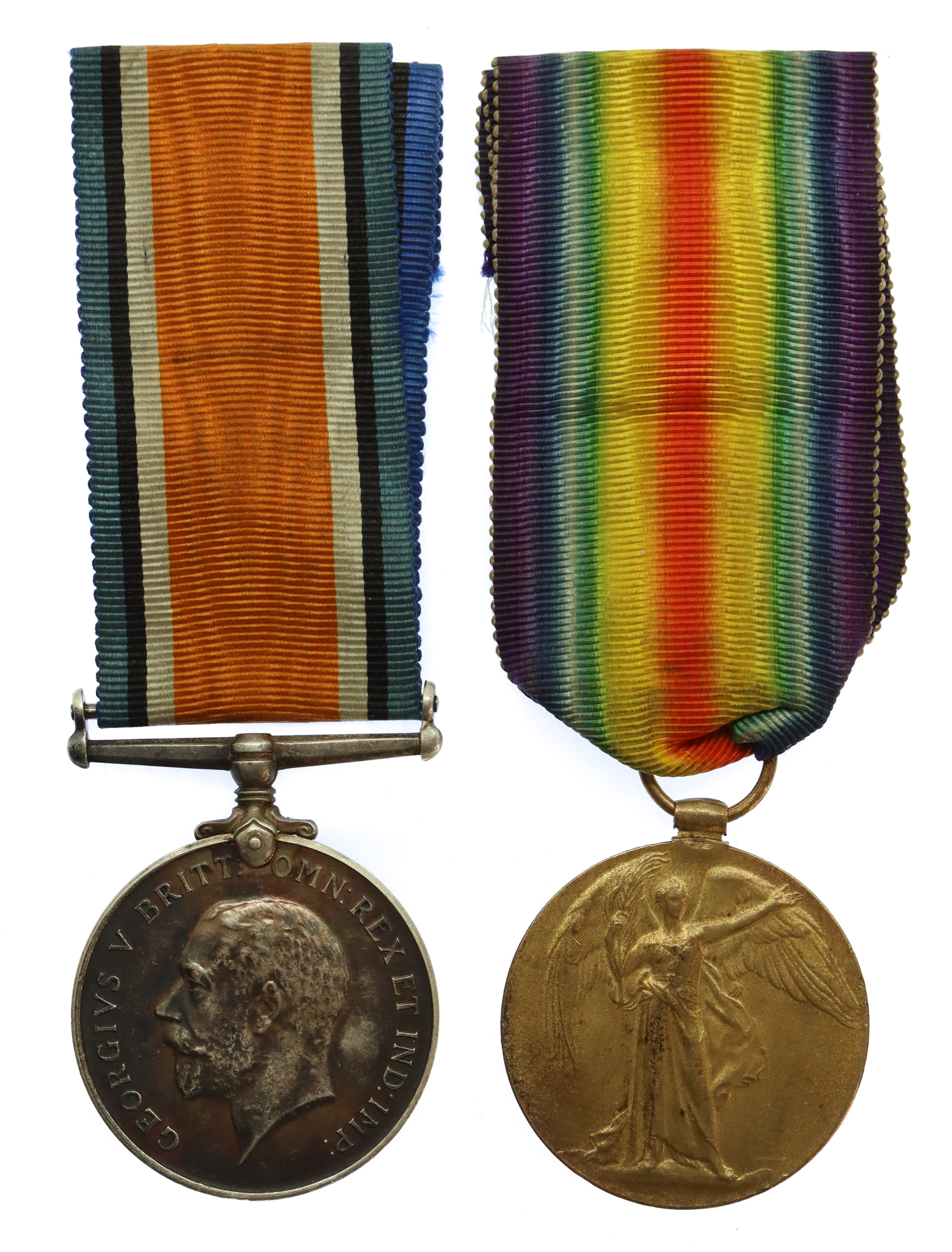 WW1 British War & Victory Casualty Medal Pair - Pte. W. Boddy, Durham Light Infantry - K.I.A. 21/3/18