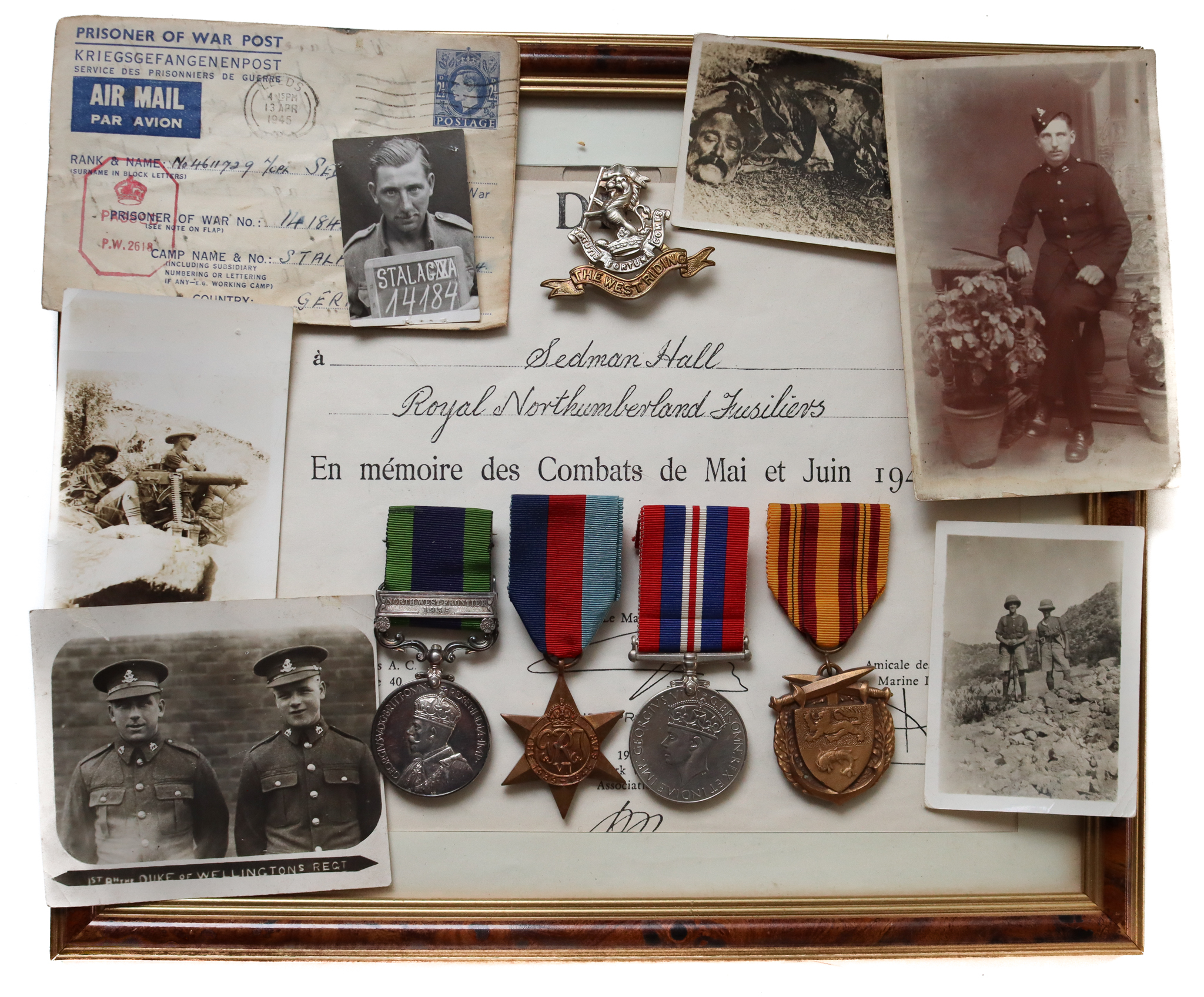 1908 IGS (North West Frontier 1935) and WW2 Prisoner of War Medal Group of Four - L.Cpl. S. Hall, 7th Bn. Royal Northumberland Fusiliers (Previously Duke of Wellington's Regiment).