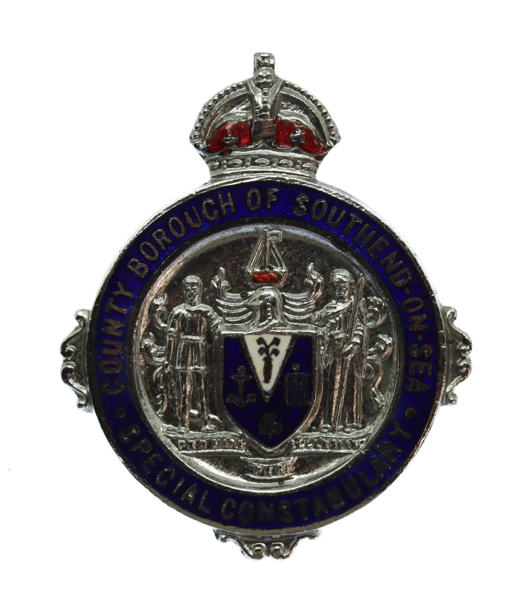 County Borough of Southend-on-Sea Special Constabulary Enamelled Cap/Lapel Badge - King's Crown
