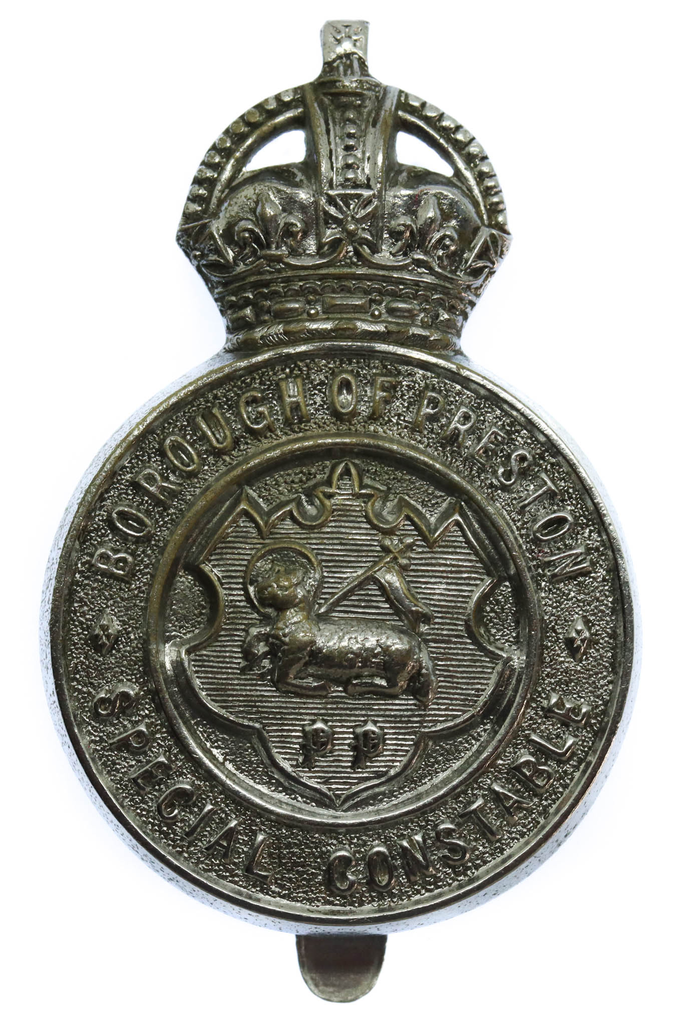 Preston Borough Police Special Constable Cap Badge - King's Crown