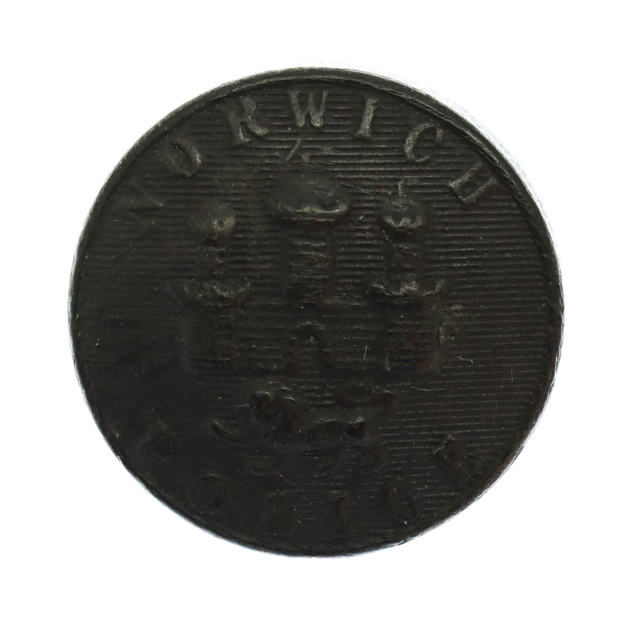Norwich City Police Black Coat of Arms Button (25mm)