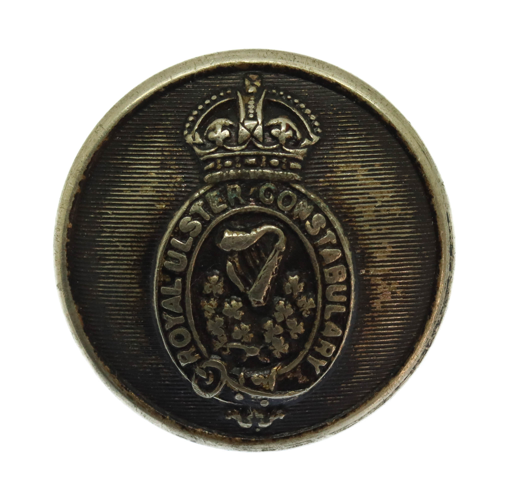 Royal Ulster Constabulary White Metal Button (28mm) - King's Crown