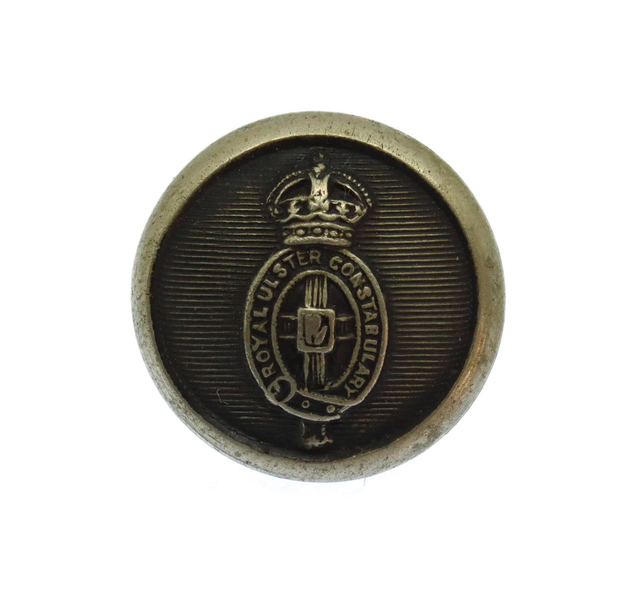 Royal Ulster Constabulary Transitional Hand on Cross White Metal Button c.1922-23 (19mm)