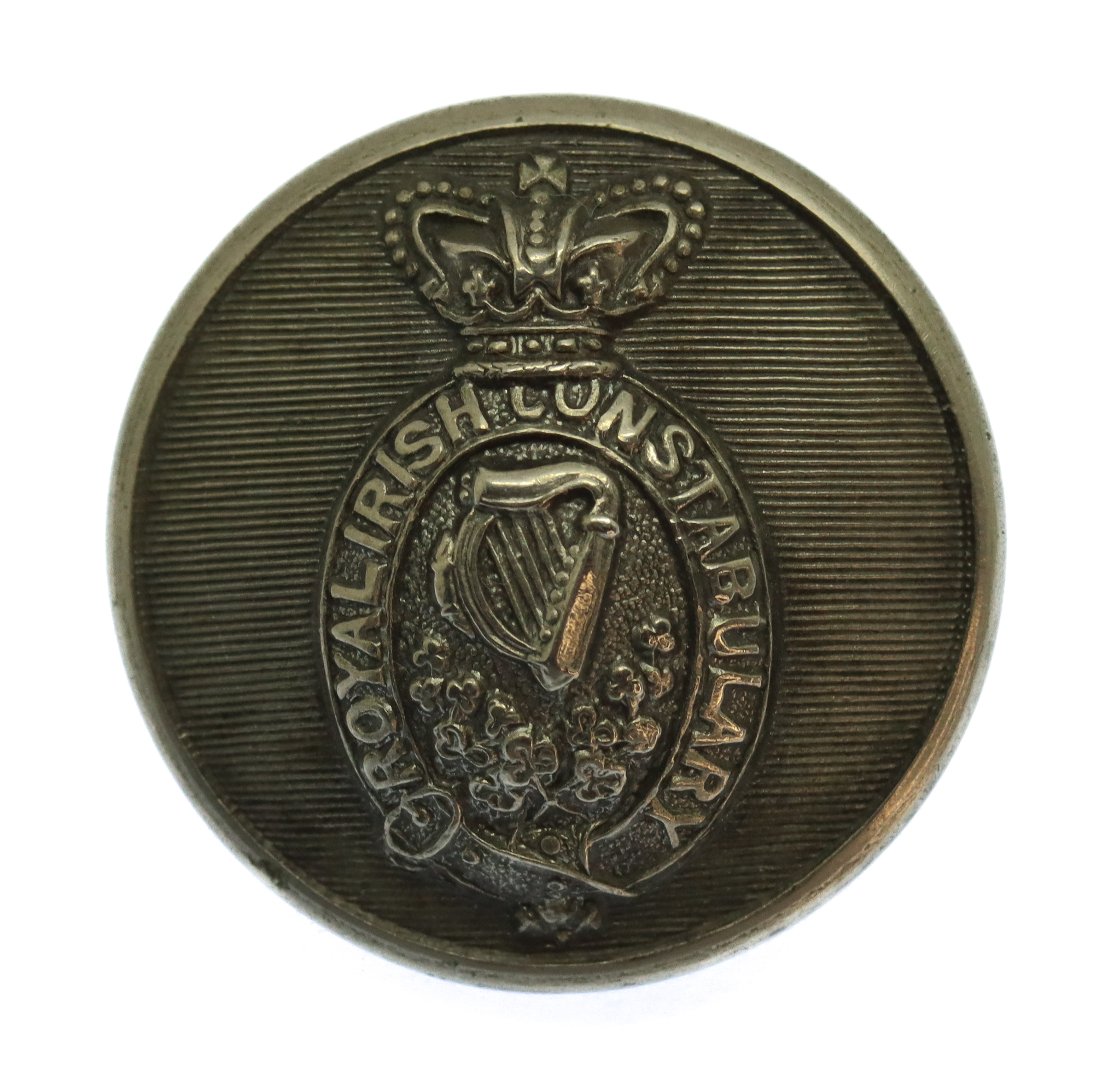 Victorian Royal Irish Constabulary White Metal Button (26mm)
