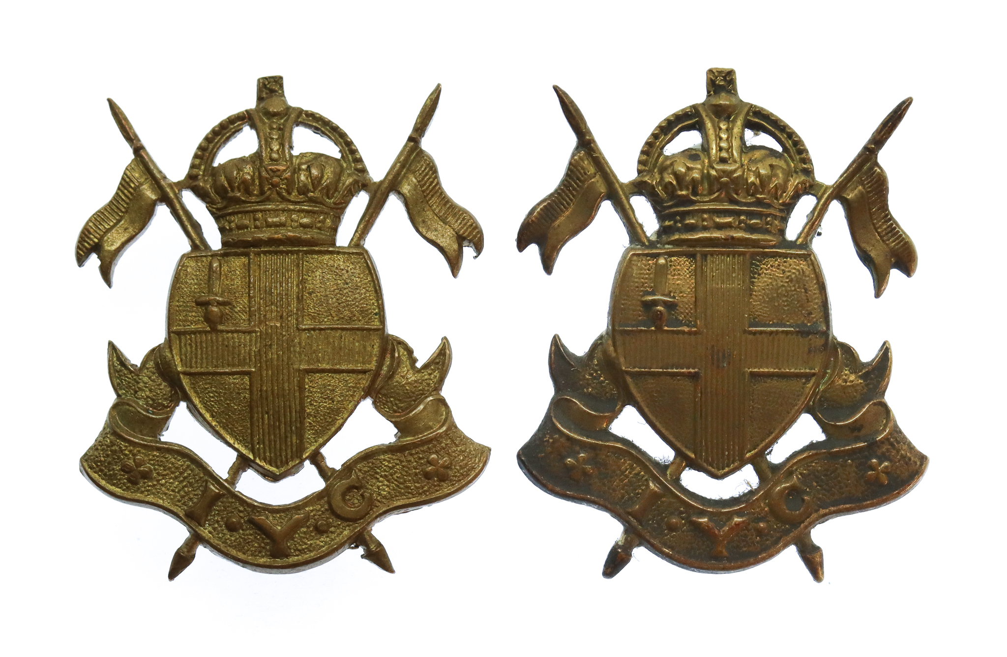 Pair of Imperial Yeomanry Cadets Collar Badges - King's Crown