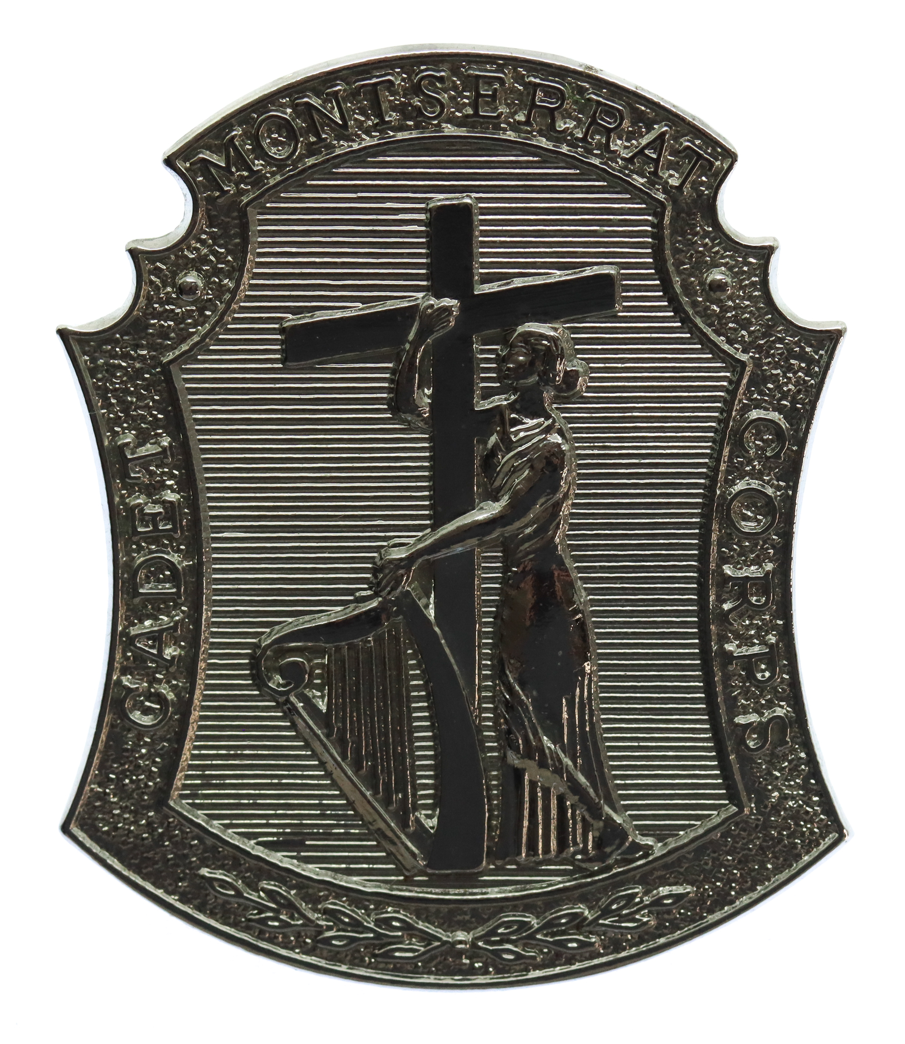 Montserrat Cadet Corps Chrome Cap Badge
