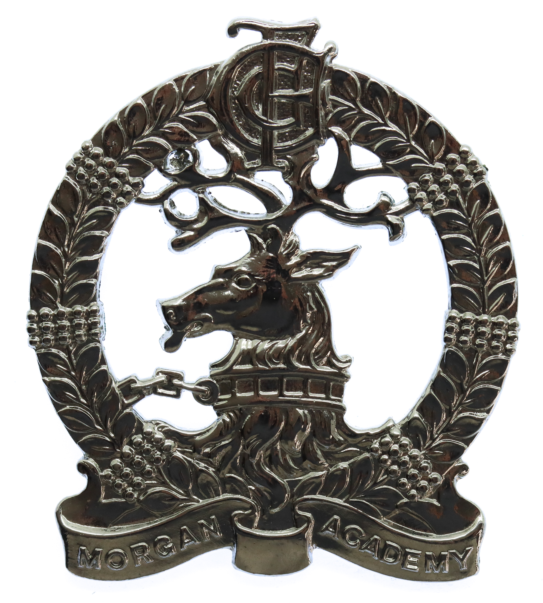 Morgan Academy C.C.F. Chrome Cap Badge