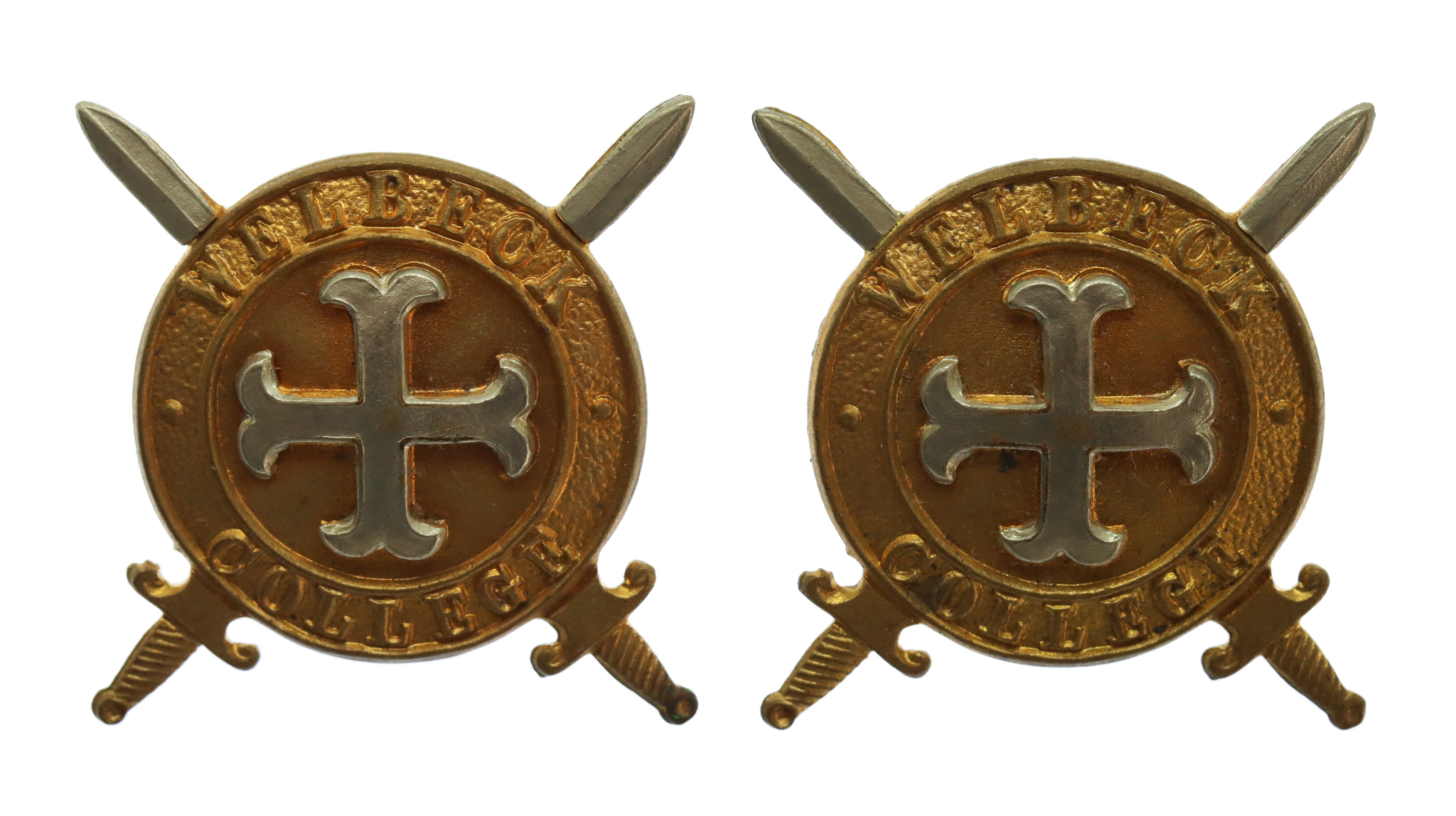 Pair of Welbeck College O.T.C. Collar Badges