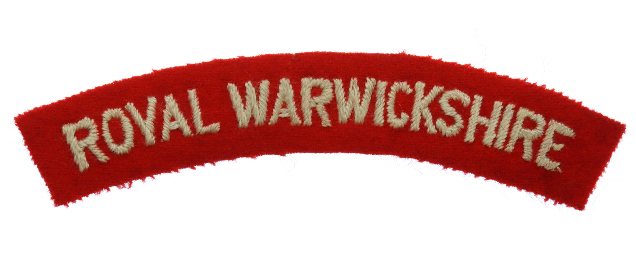 Royal Warwickshire Regiment (ROYAL WARWICKSHIRE) Cloth Shoulder Title