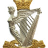North Irish Brigade Officer's Silvered & Gilt Cap Badge - Queen's Crown
