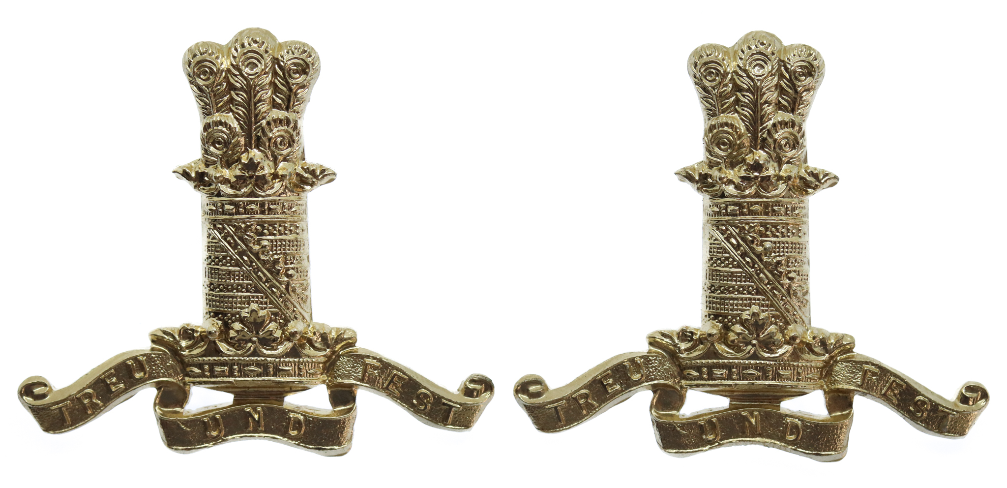 Pair of 11th Hussars (Prince Albert's Own) Anodised (Staybrite) Collar Badges
