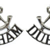 Pair of Durham Light Infantry (Bugle/DURHAM) Anodised (Staybrite) Shoulder Titles