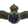 Royal Air Force (R.A.F.) Silver & Enamel Sweetheart Brooch - King's Crown