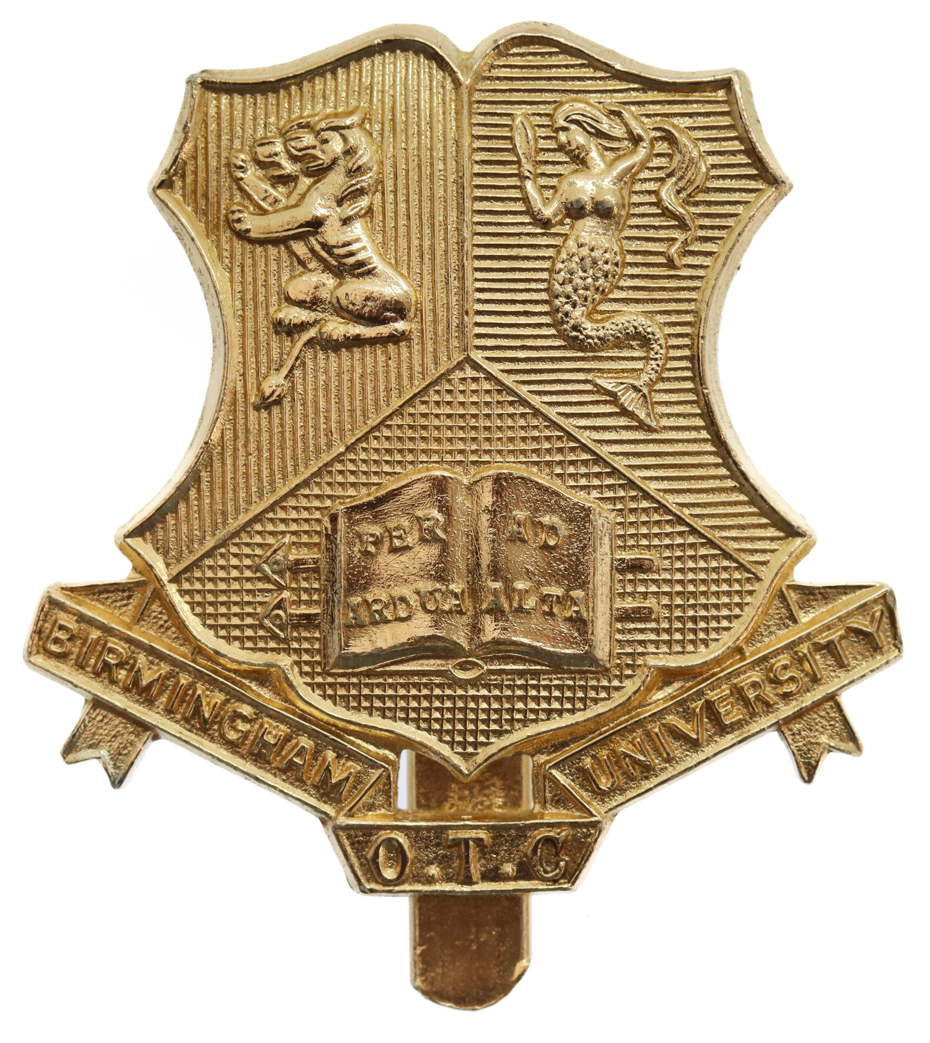 Birmingham University O.T.C. Anodised (Staybrite) Cap Badge