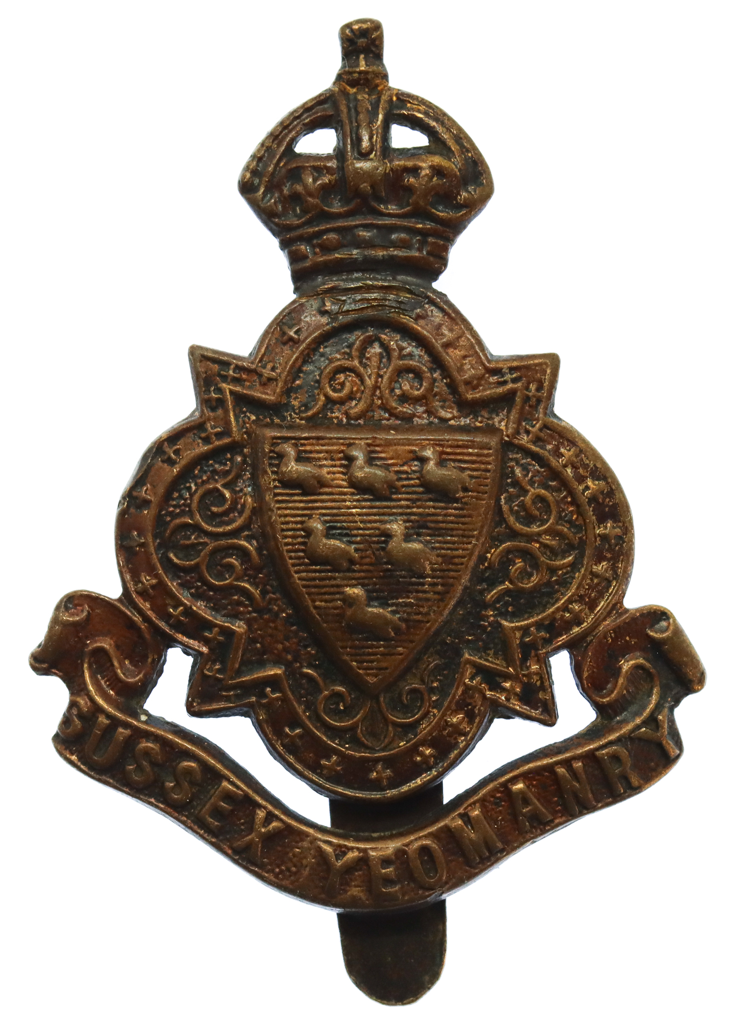 Sussex Yeomanry Cap Badge - King's Crown