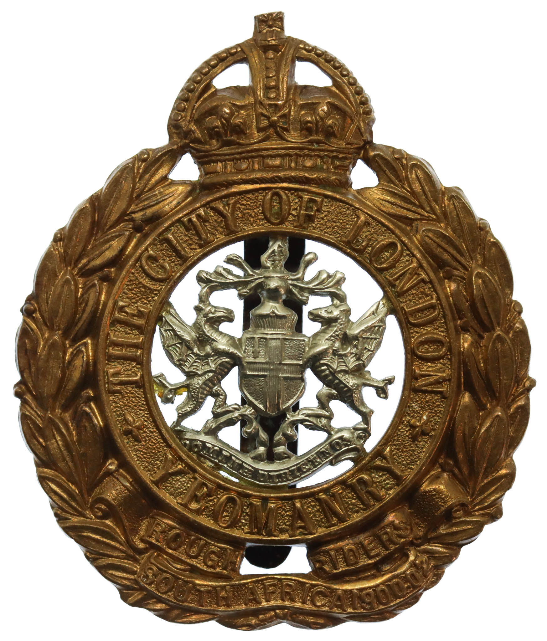City of London Yeomanry (Rough Riders) Cap Badge - King's Crown