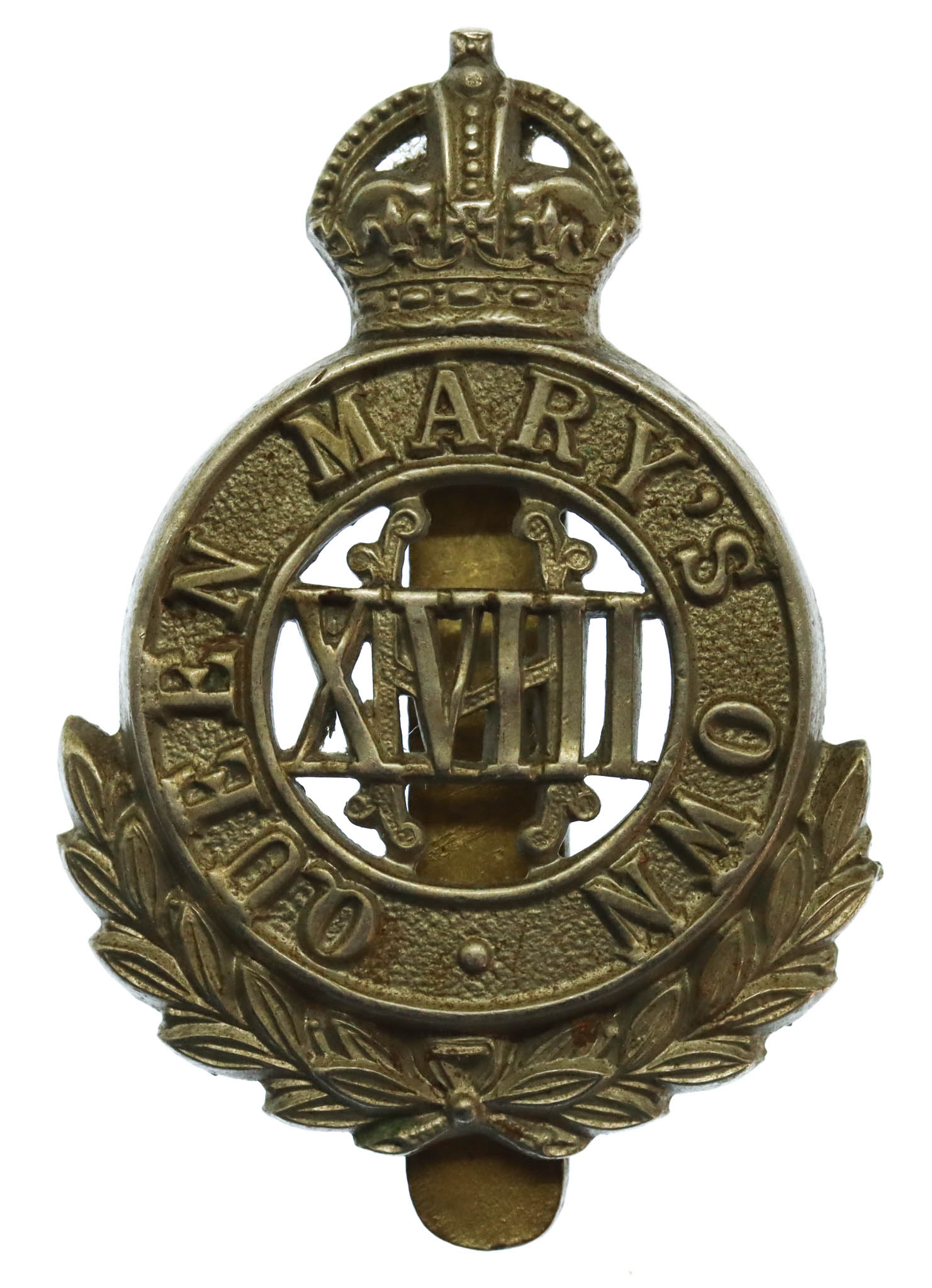 18th Hussars (Queen Mary's Own) Cap Badge - King's Crown