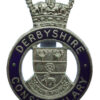 Derbyshire Constabulary Enamelled Cap Badge - Queen's Crown