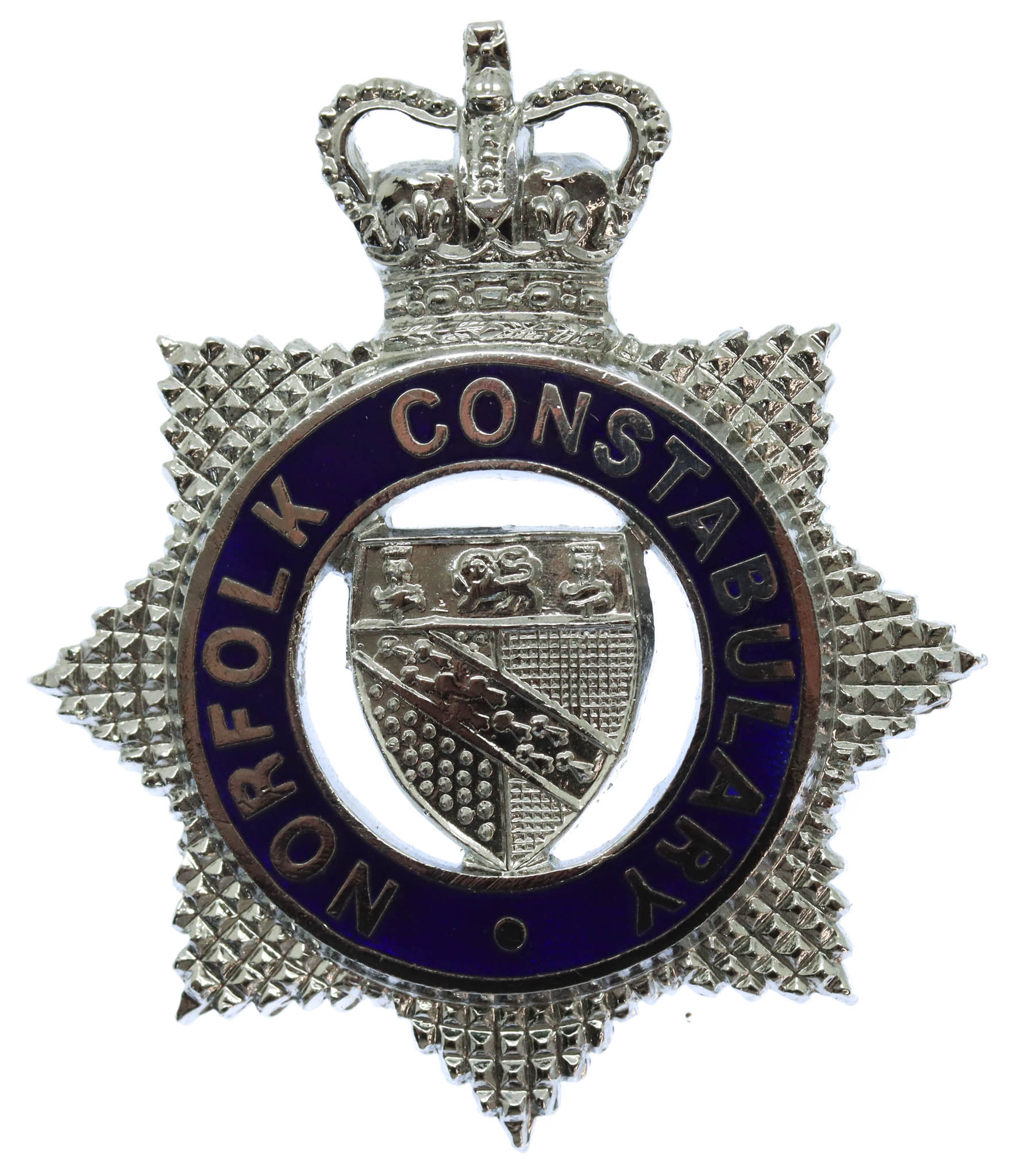 Norfolk Constabulary Senior Officer's Enamelled Cap Badge - Queen's Crown
