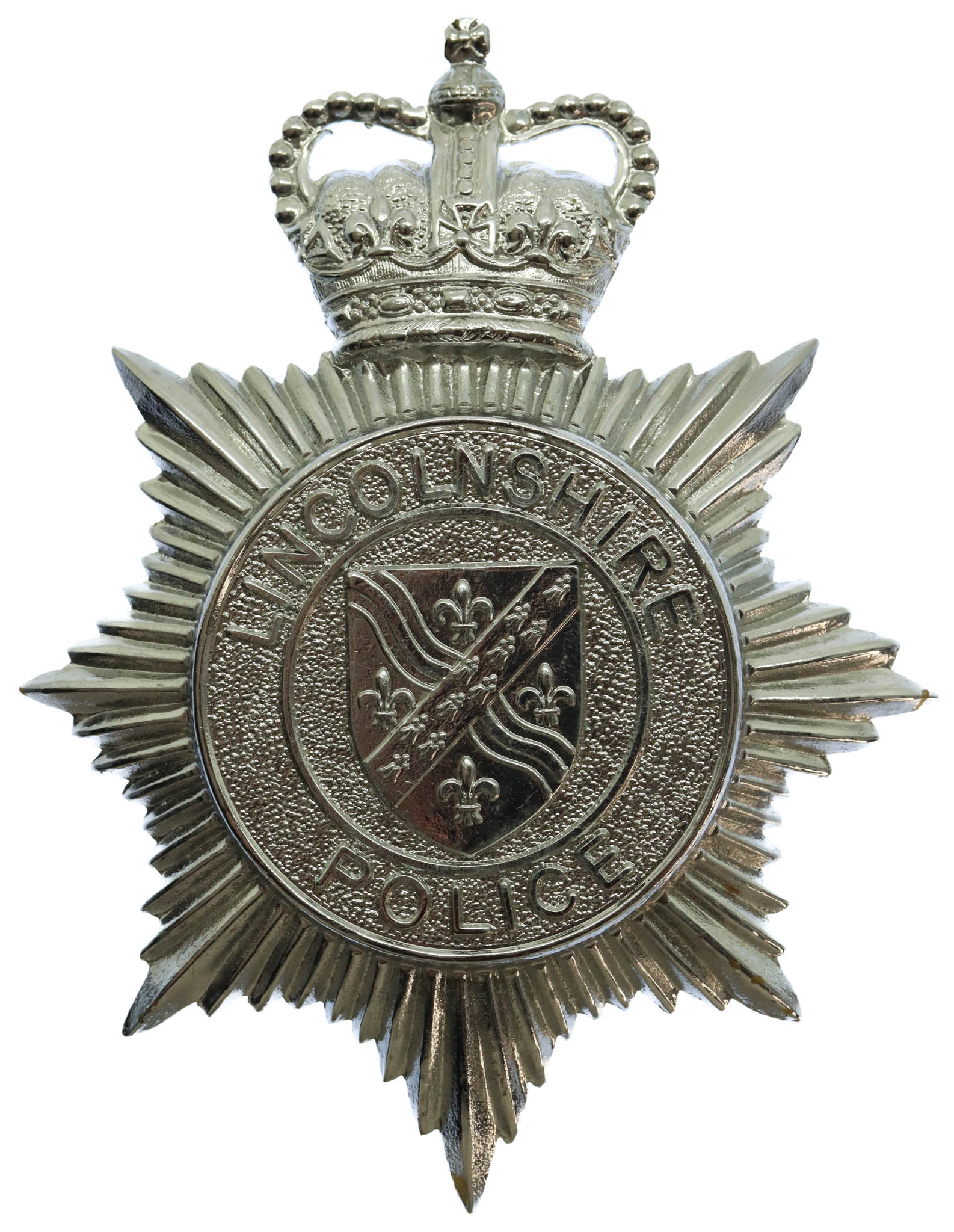 Lincolnshire Police Helmet Plate - Queen's Crown