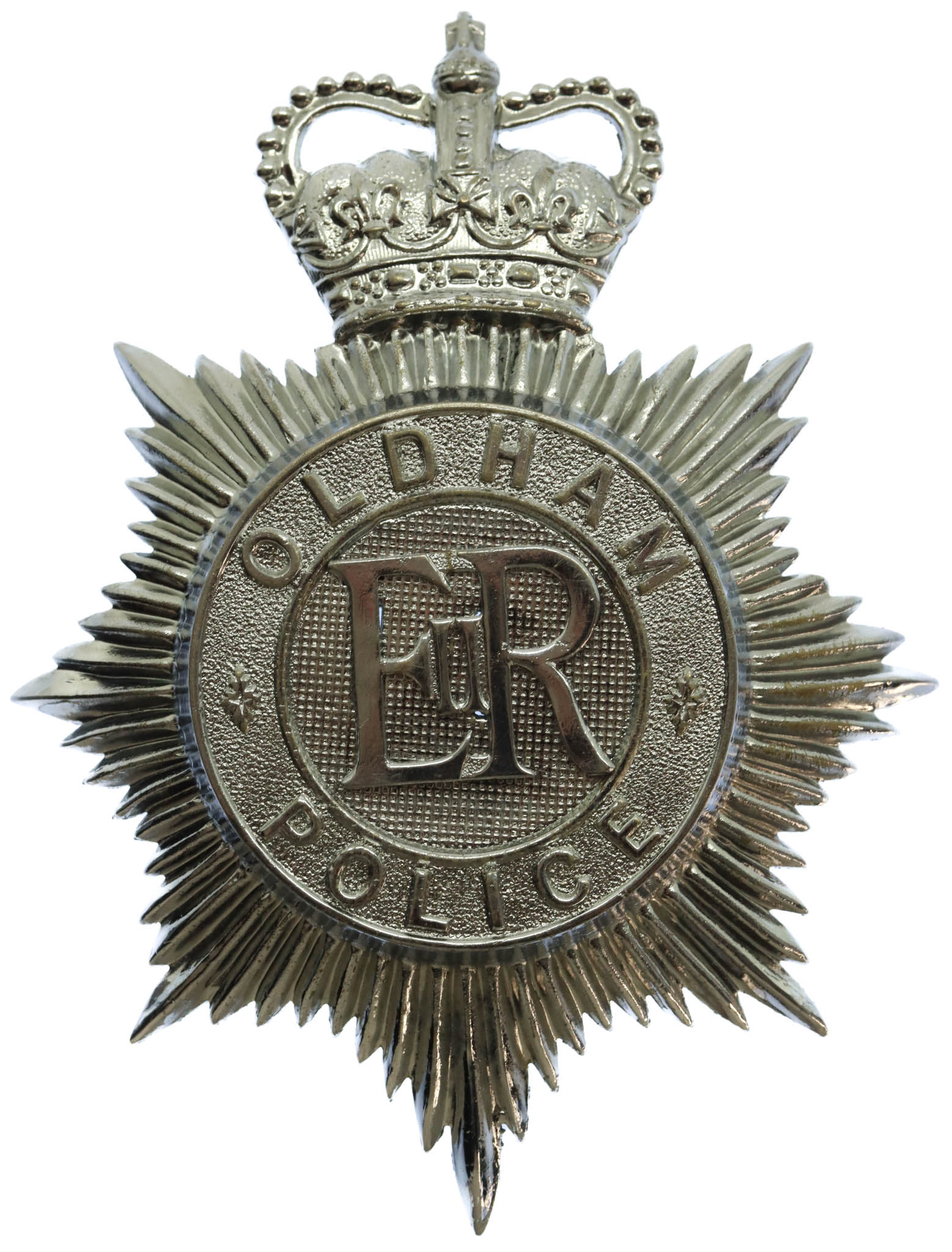 Oldham Borough Police Helmet Plate - Queen's Crown