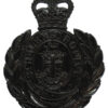 St. Helens Police Black Wreath Helmet Plate - Queen's Crown
