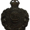Folkestone Borough Police Black Wreath Helmet Plate - King's Crown