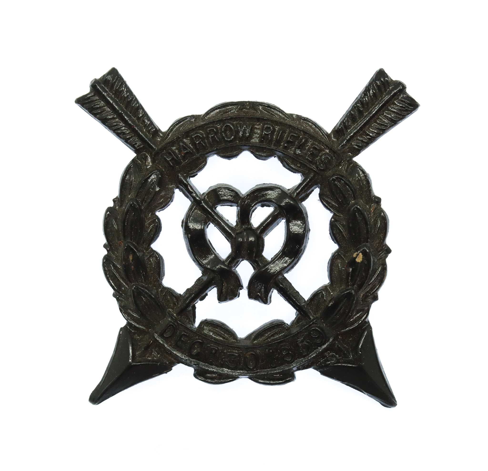 Harrow School (Harrow Rifles) O.T.C. Blackened Brass Cap Badge