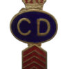 WW2 Civil Defence Enamelled Lapel Badge with 5 Years Service Chevrons