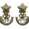Pair of Cameronians (Scottish Rifles) White Metal Collar Badges
