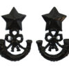 Pair of Cameronians (Scottish Rifles) Blackened Collar Badges