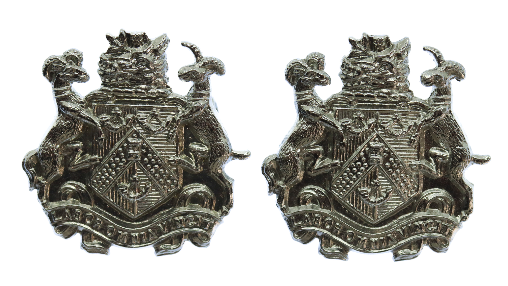 Pair of Bradford City Police Chrome Collar Badges