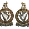 Pair of Queen's Royal Irish Hussars Anodised (Staybrite) Collar Badges