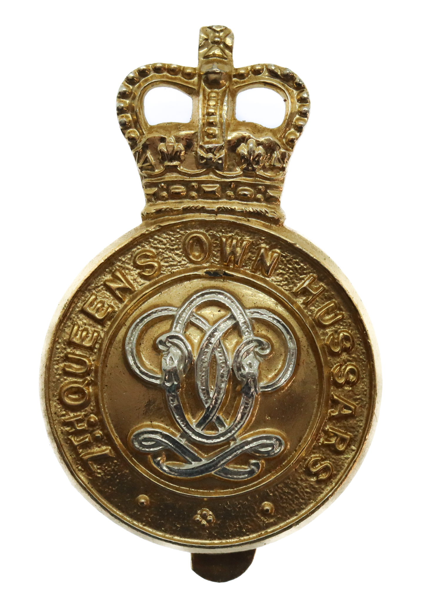 7th Queen's Own Hussars Anodised (Staybrite) Cap Badge