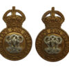 Pair of 7th Queen's Own Hussars Collar Badges - King's Crown