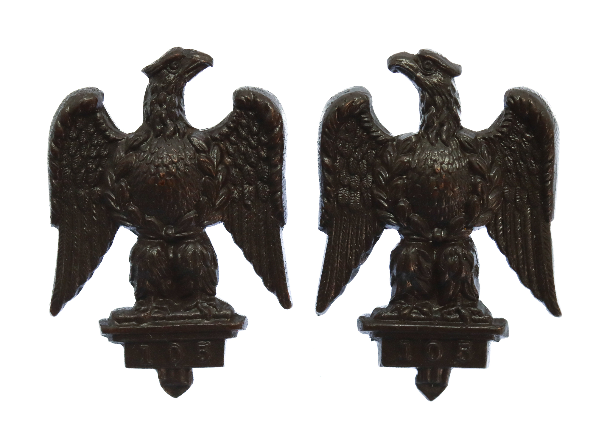 Pair of 1st Royal Dragoons Officer's Service Dress Collar Badges