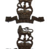 Pair of Royal West Kent Regiment Officer's Service Dress Collar Badges - Queen's Crown