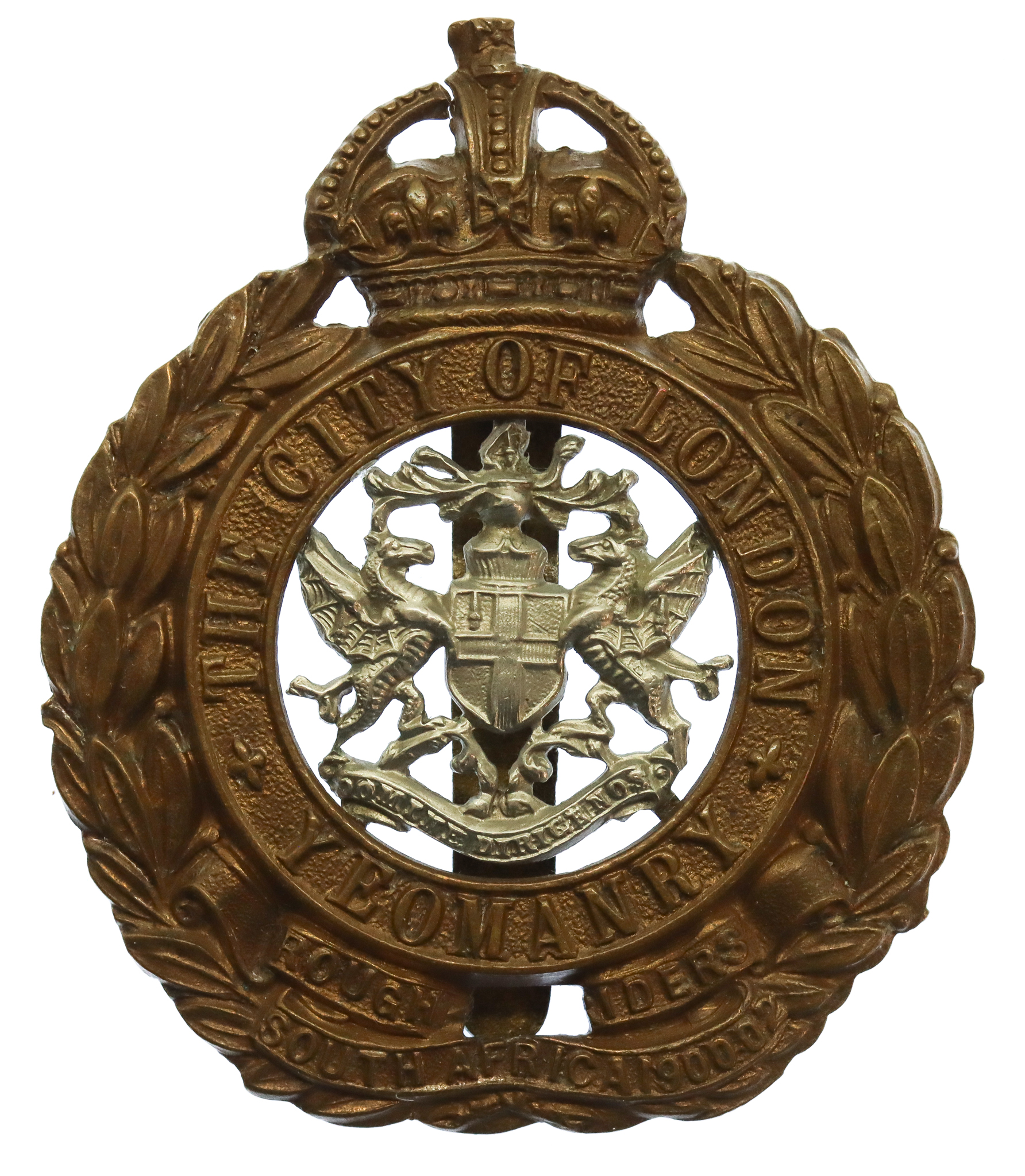 City of London Yeomanry (Rough Riders) Cap Badge - King's Crown