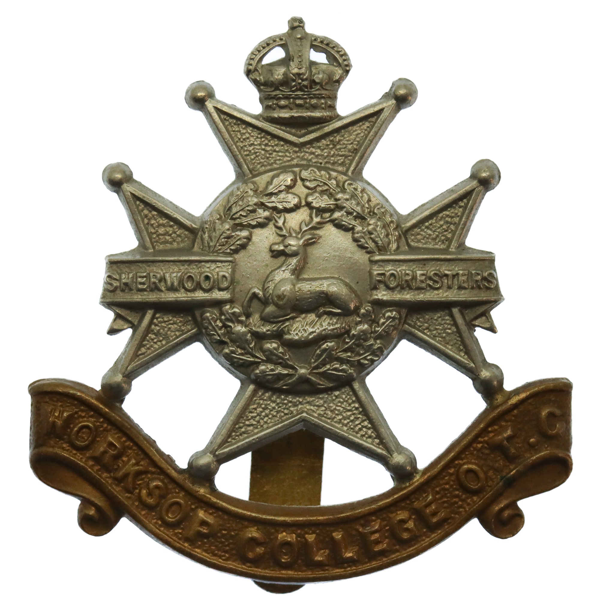 Worksop College O.T.C. Cap Badge - King's Crown