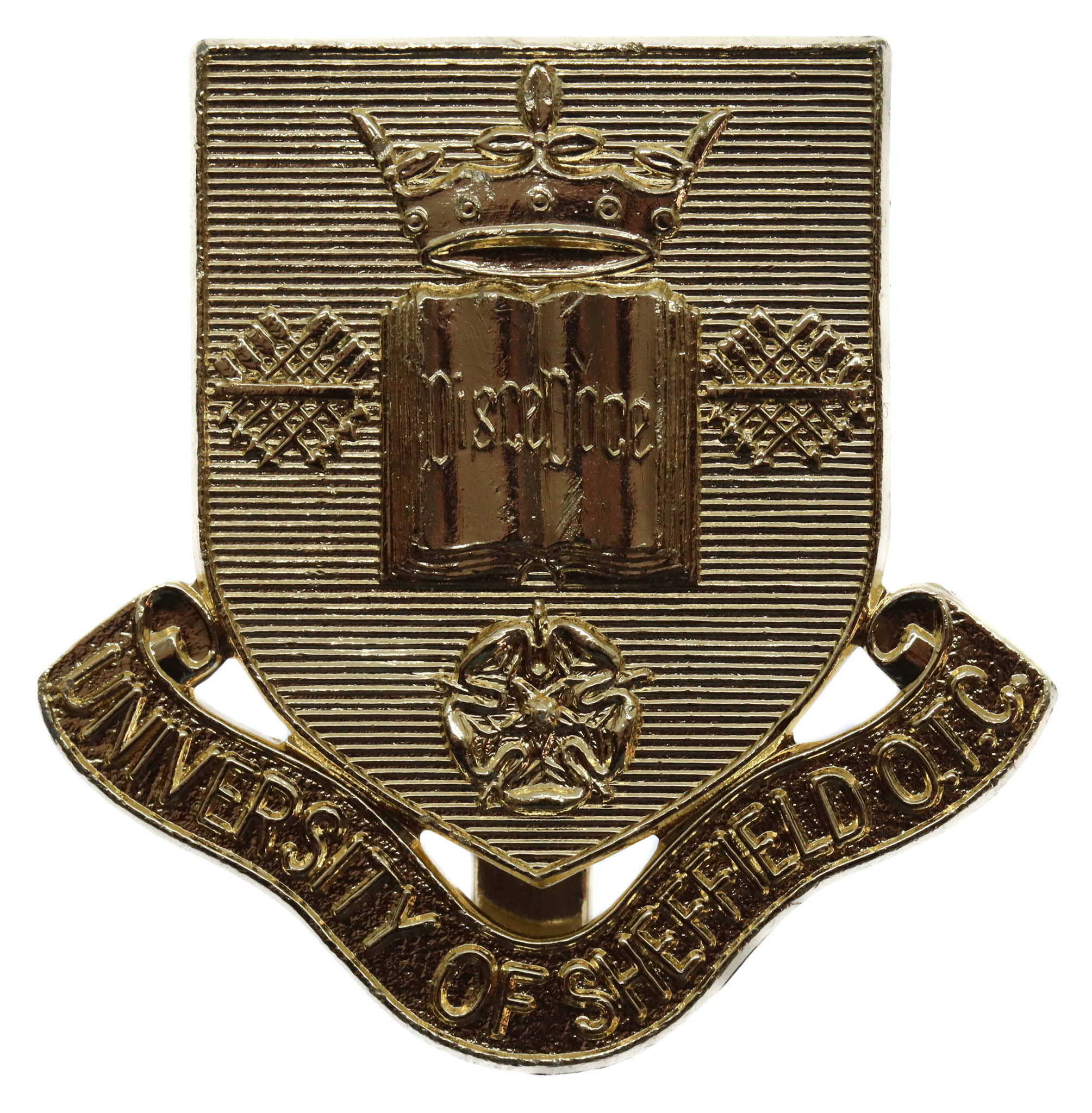 University of Sheffield O.T.C. Anodised (Staybrite) Cap Badge