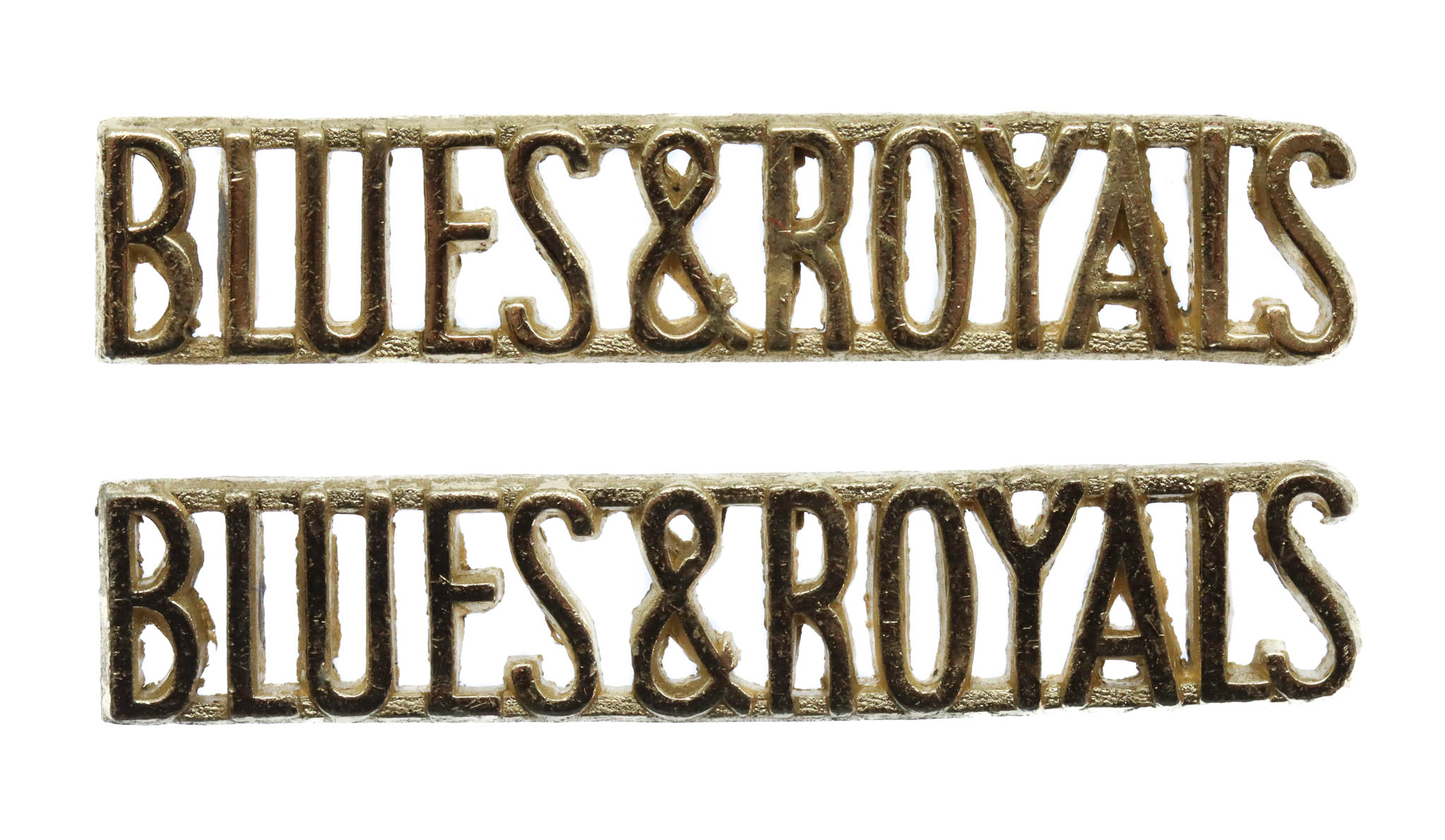 Pair of Blues & Royals (BLUES & ROYALS) Anodised (Staybrite) Shoulder Titles