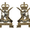 Pair of Kent & County of London Yeomanry (Sharpshooters) Anodised (Staybrite) Collar Badges