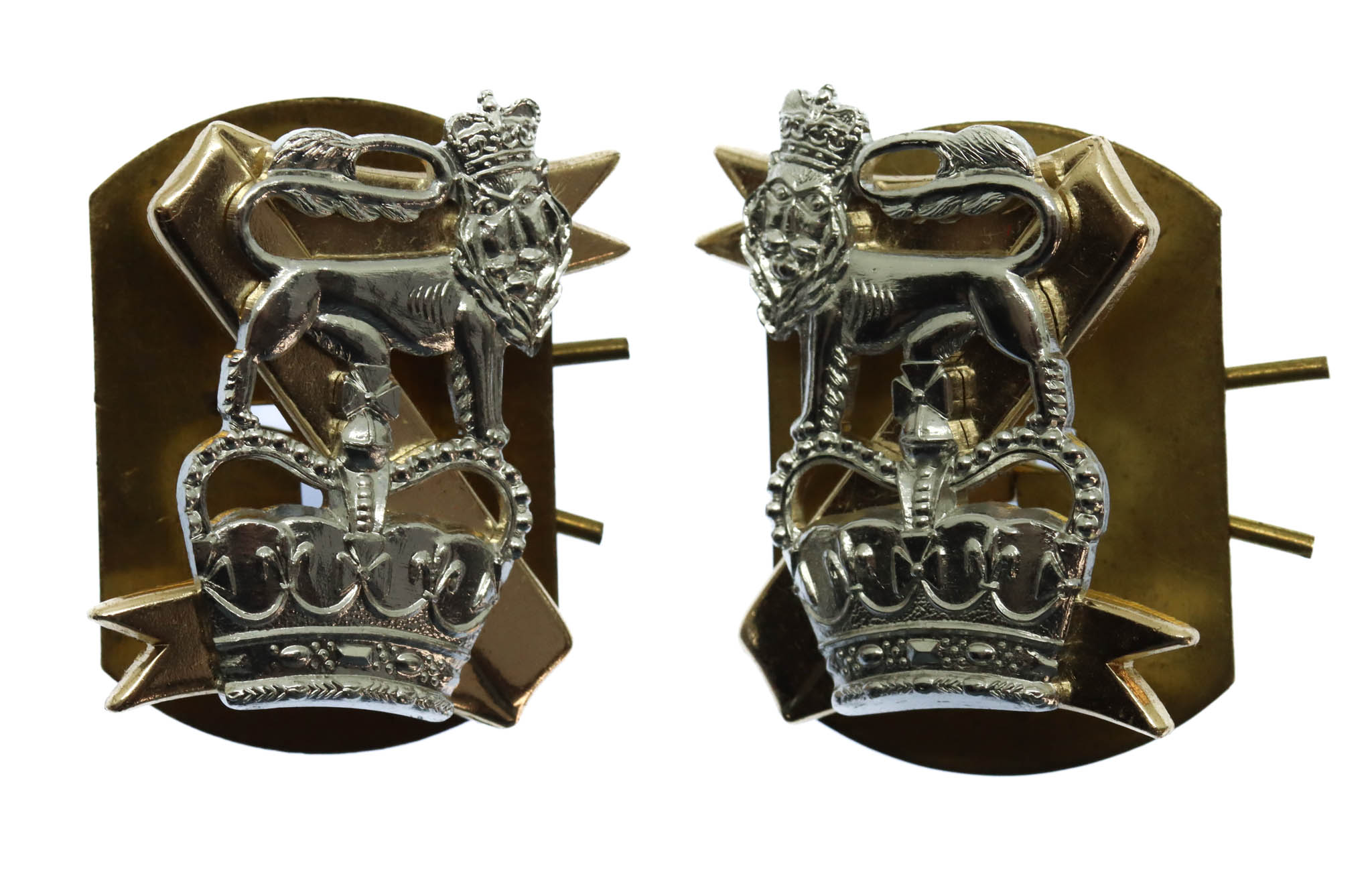 Pair of Light Dragoons Anodised (Staybrite) Collar Badges