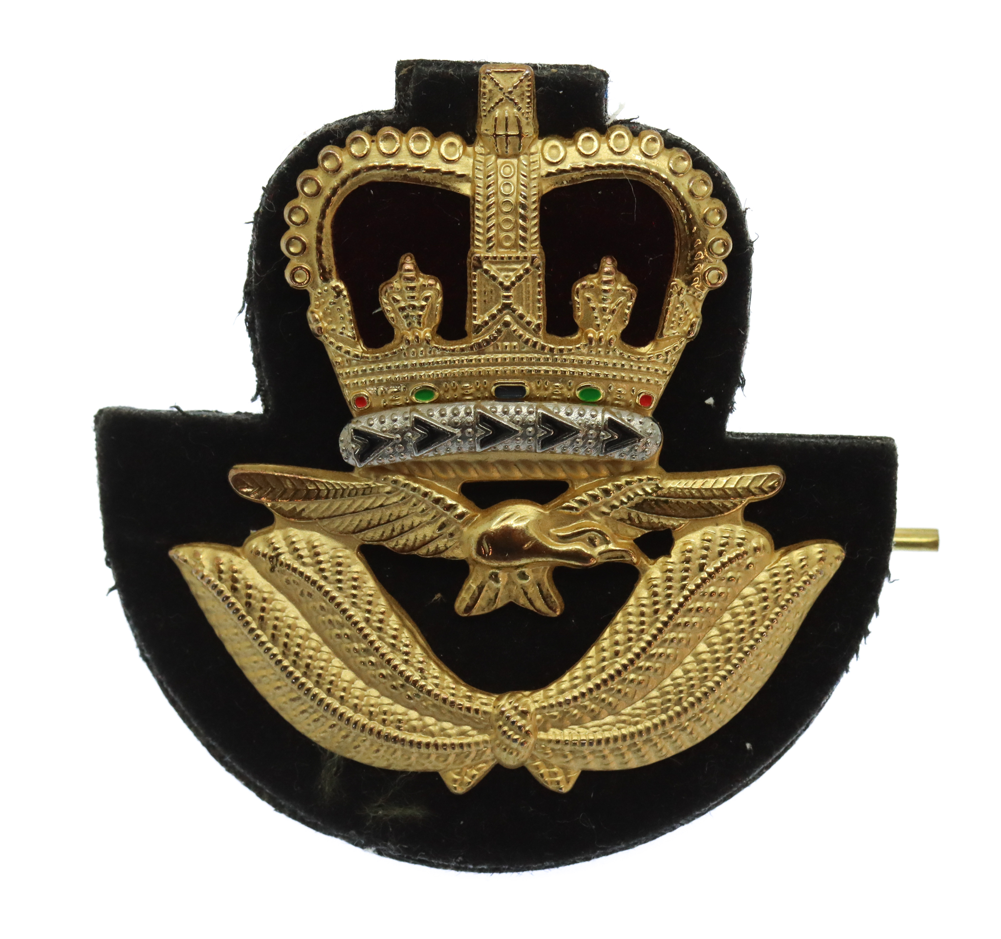 Royal Air Force (R.A.F.) Warrant Officer's Beret Badge - Queen's Crown