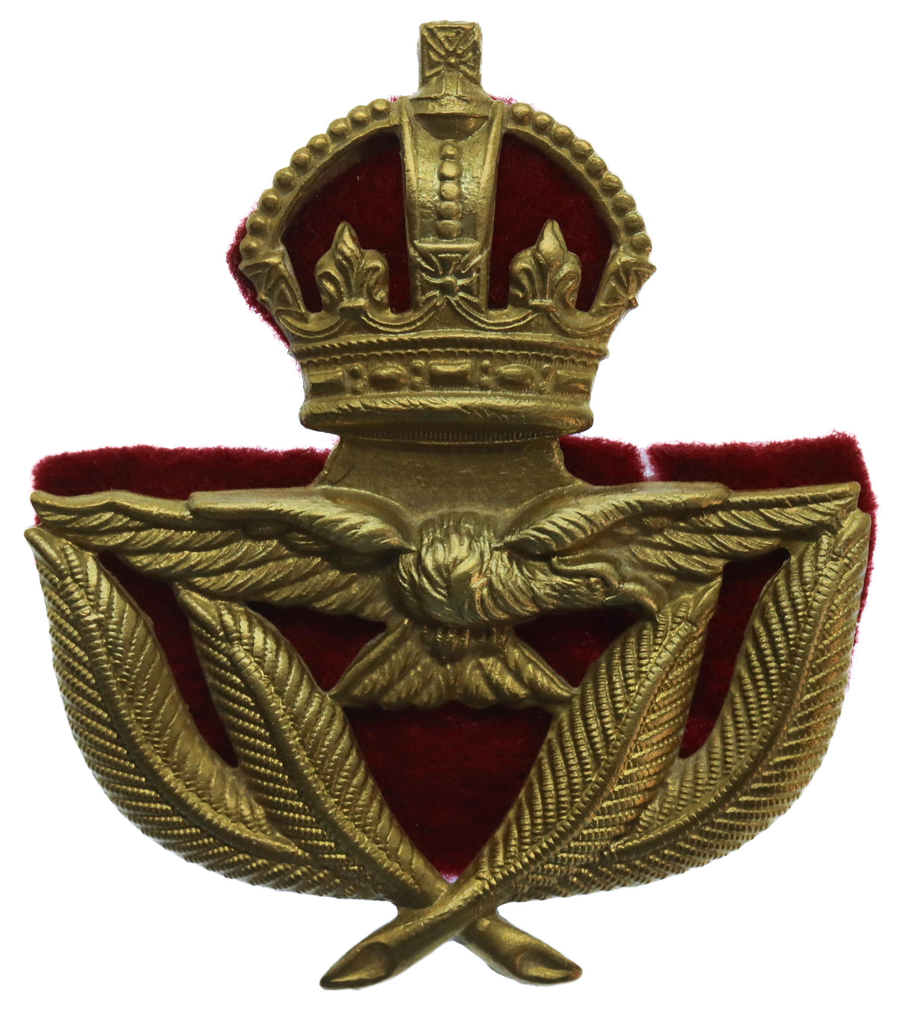 Royal Air Force (R.A.F.) Warrant Officer's Cap Badge - King's Crown