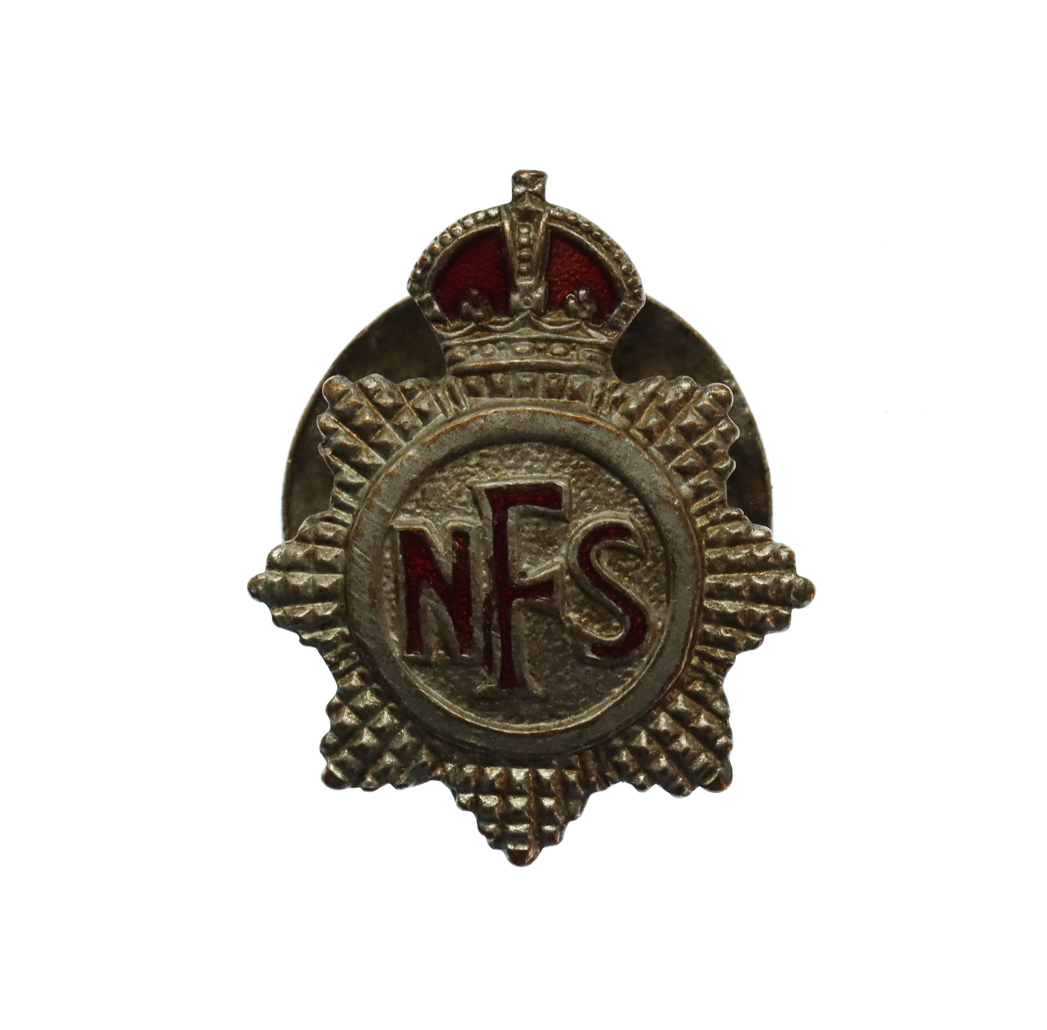 National Fire Service (N.F.S.) Lapel Badge - King's Crown