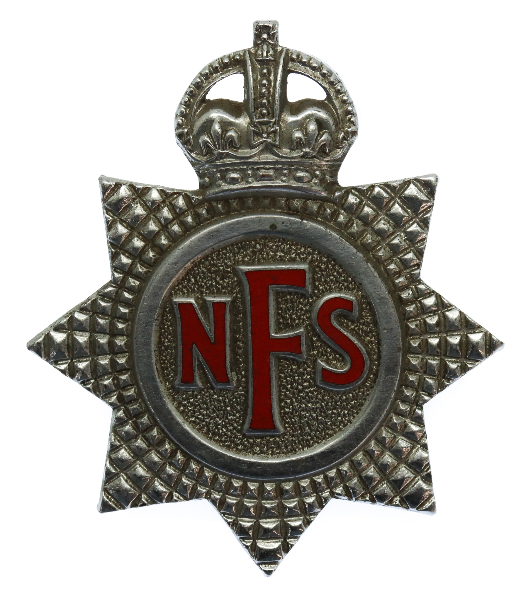 National Fire Service (N.F.S.) Cap Badge - King's Crown
